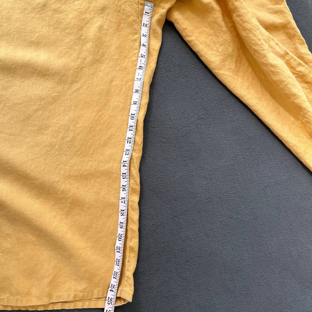 J.Jill  Love Linen Pants Womens 3X Yellow Boho Wide Leg Cropped Minimalist Beach - Picture 6 of 8